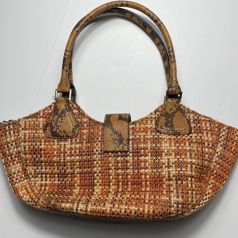 Roman Handbag animal print and plaid